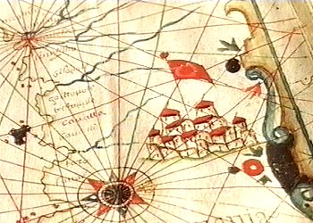 Portulan de 1563, la M&eacute;diterran&eacute;e selon Mat&eacute;o Prunes,Informations tir&eacute;es de : http://perso.orange.fr/jean-francois.coustilliere/
